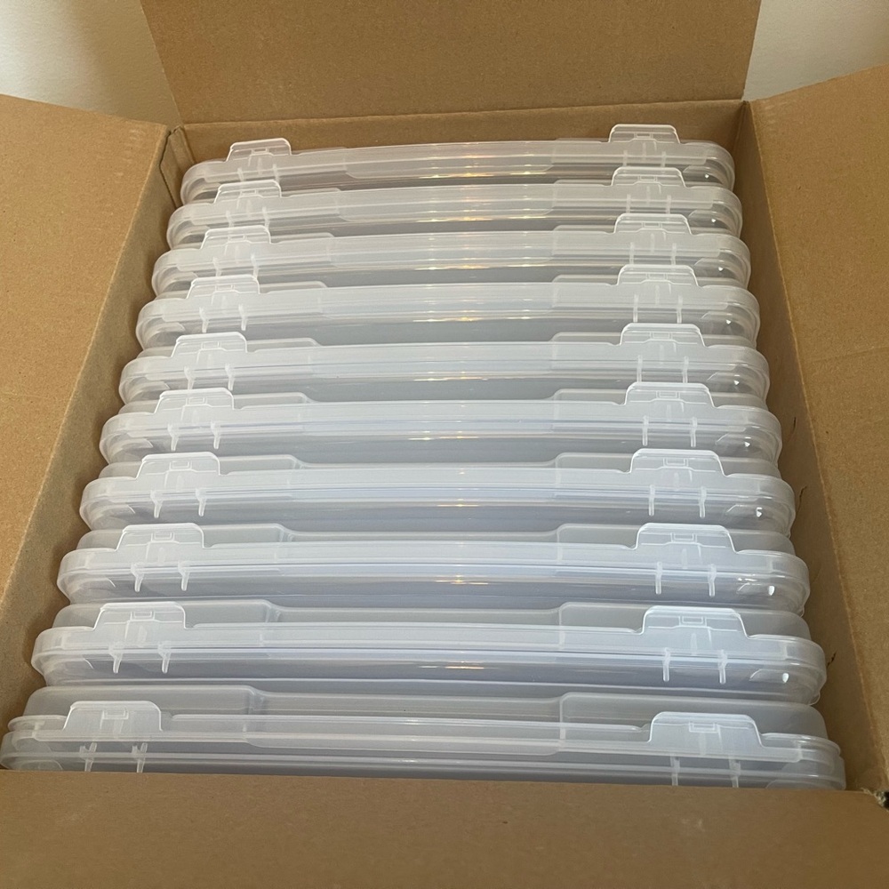 IRIS Slim Clear Plastic Stackable Storage Boxes - Set of 10